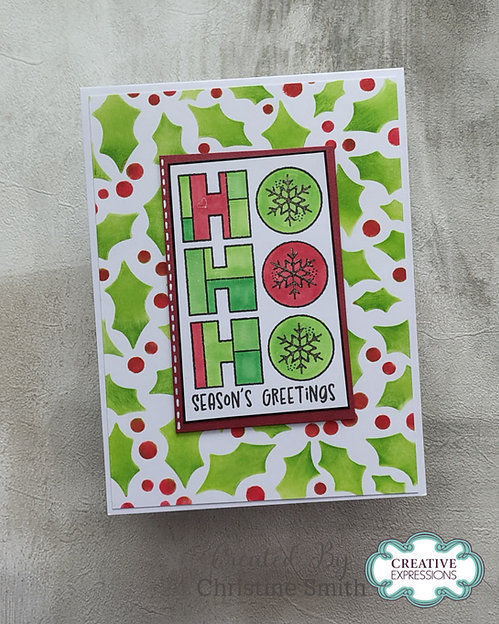 WFRST025_christmas stencils, holly stencil