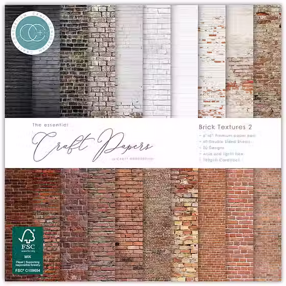 paper pads, CCEPAD042B, coloured papers, brick wall papers