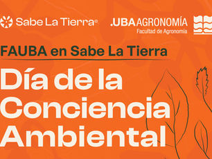 Flyer promocional del Día de la Conciencia Ambiental en Mercado Sabe la Tierra Tribunales junto a la FAUBA
