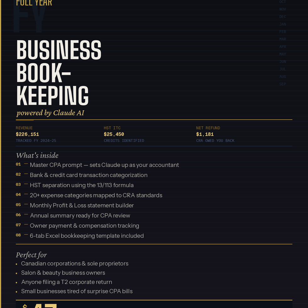 Full-Year Business Bookkeeping Using Salon & Small Business Guide (CPA-Ready)