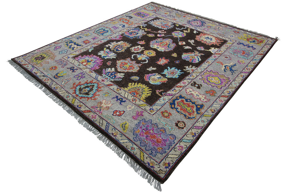 Thumbnail: Brown Handknotted Oushak Area Rug  8' x 10' - SKU 1848