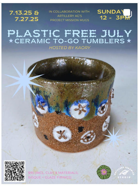 Plastic Free July *Ceramic to-go tumblers* Class