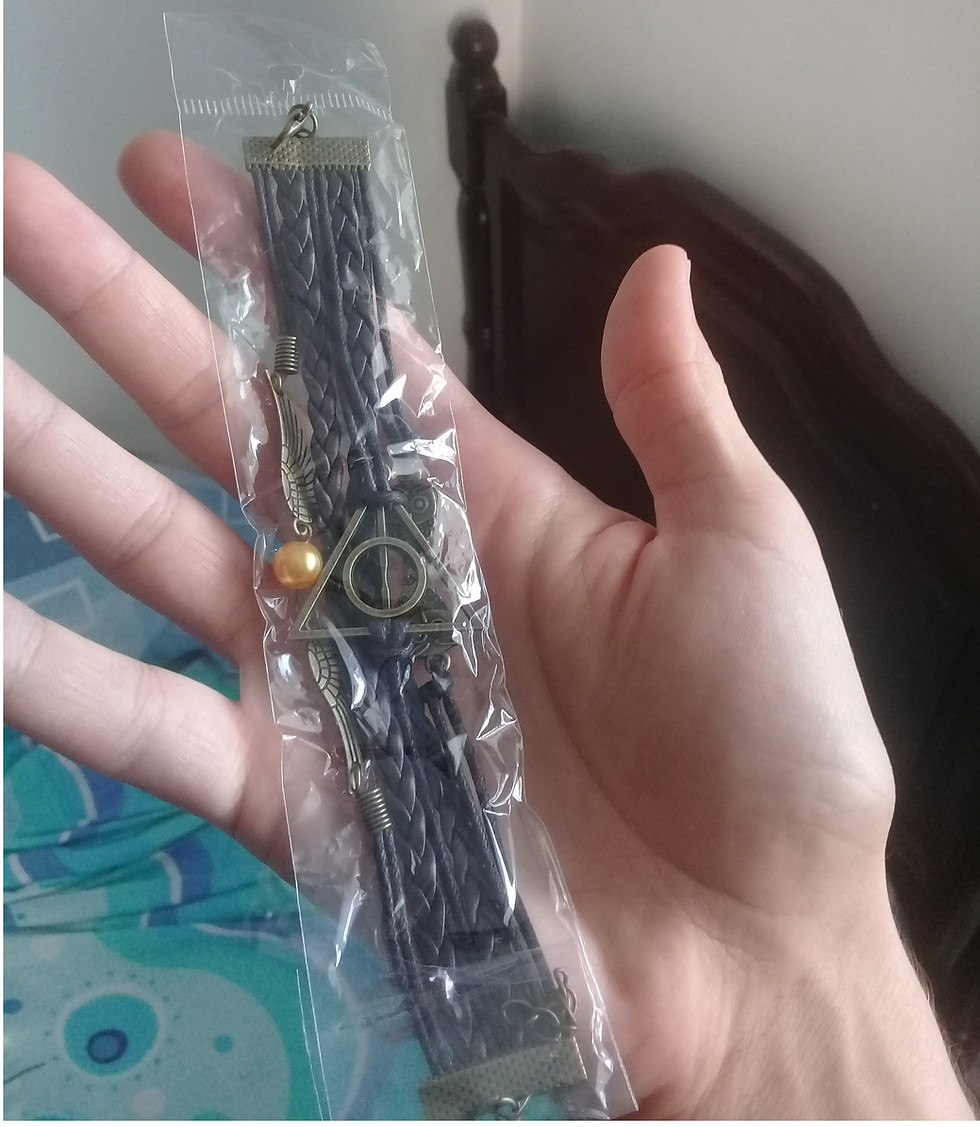 Thumbnail: Deathly Hallow , Quidditch Ball and Owl all in one bracelet