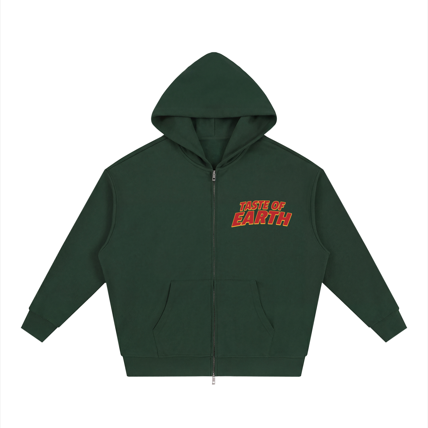Unisex Loose Solid Full Zip Hoodie