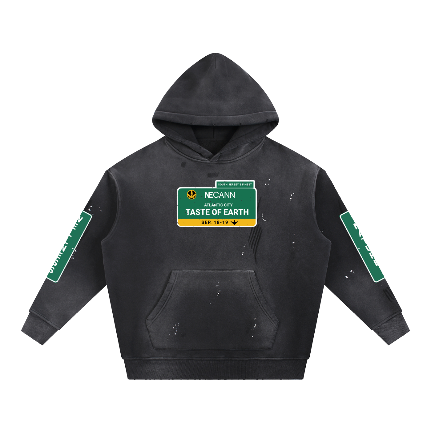 Vintage Washed Frayed Fleece Hoodie