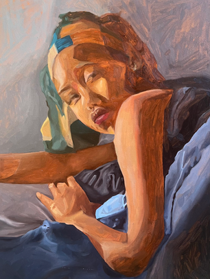 Girl with a Hoop Earring, 2026, oil on canvas, 20 x 24 in