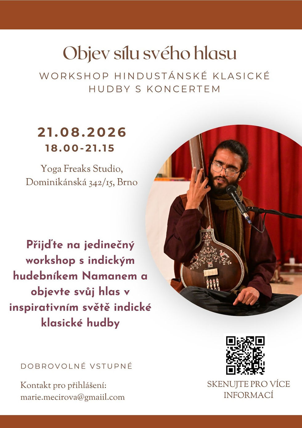 Objev sílu svého hlasu – Hindustani Classical Music Workshop & Concert