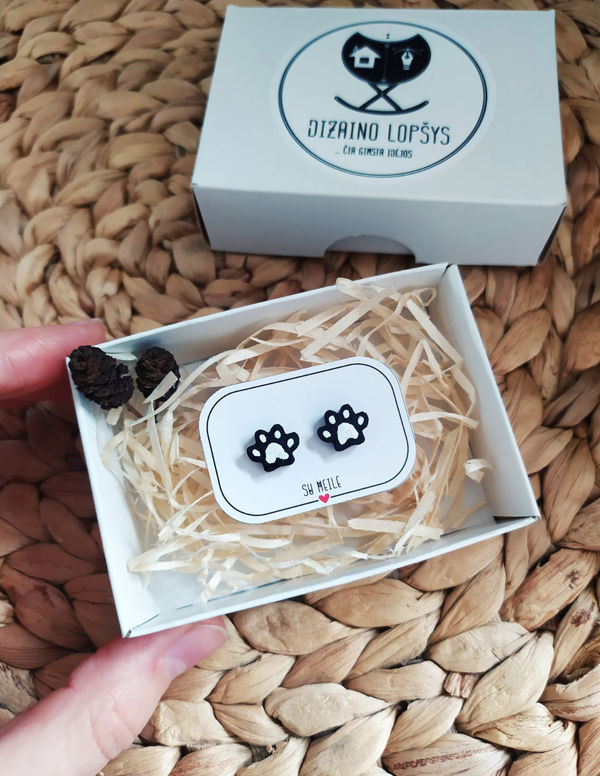 Thumbnail: Wooden earrings ''Animal Paw''