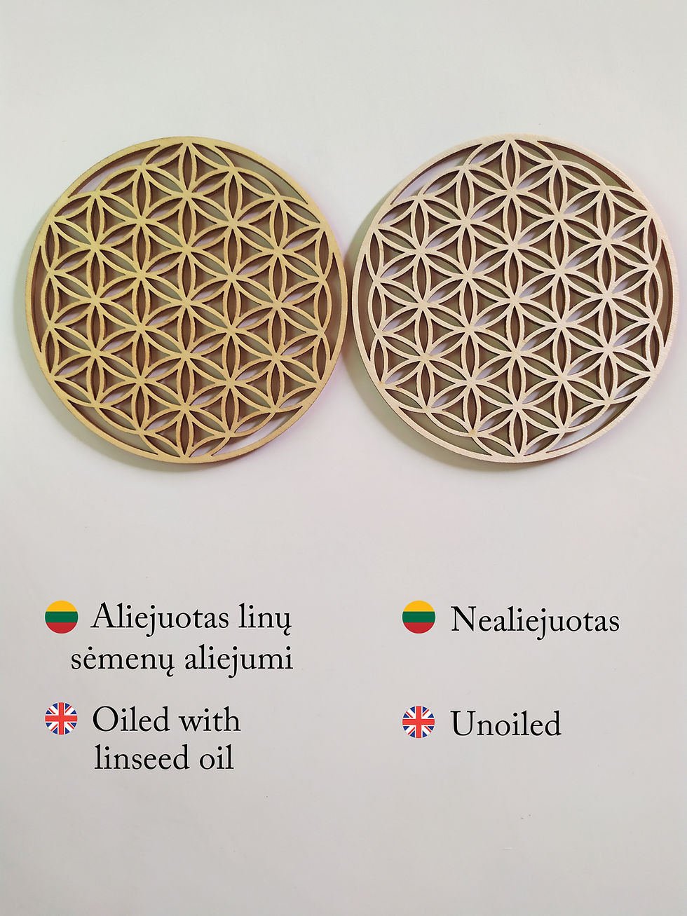 Thumbnail: Wooden coasters ''Flower Of Life''