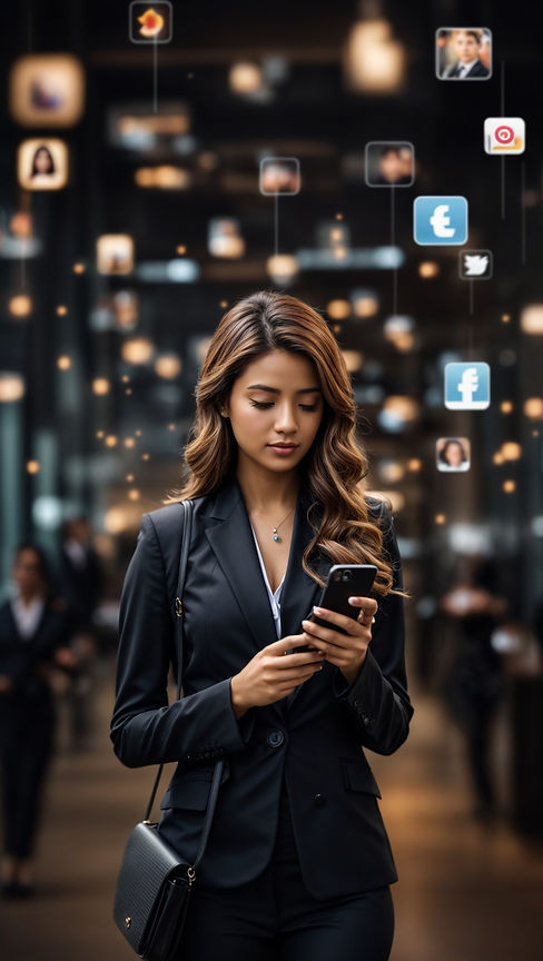 PhotoReal_Young_Beautiful_Businesswoman_having_Mobile_phone_in Her Hand_0.jpg