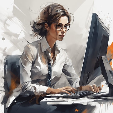 beautiful-businesswomen-working-with-computer-whole-body-girl-portrait-sticker-of-a-full-b