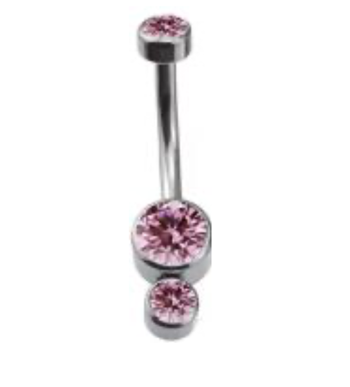 Miniatura: Piercing no Umbigo com brilhantes