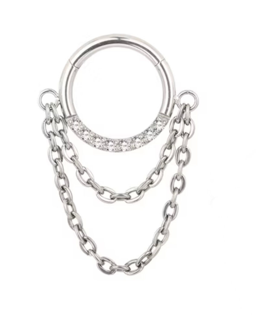 Argola com Brilhantes e Correntes