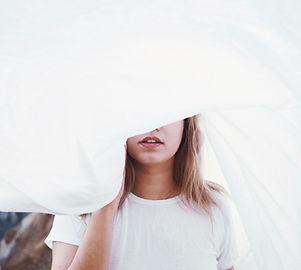 Girl Behind a Sheet