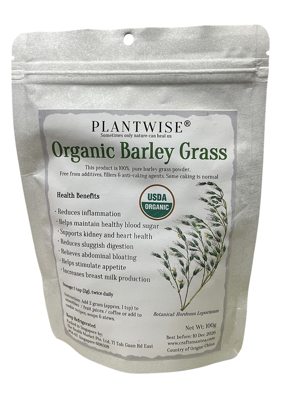 Tea Voyage Plantwise Organic Barley Grass (100g)