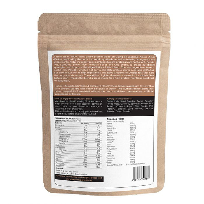 Thumbnail: Nature's Superfoods Organic Plant Protein Powder (with Cacao) 400g