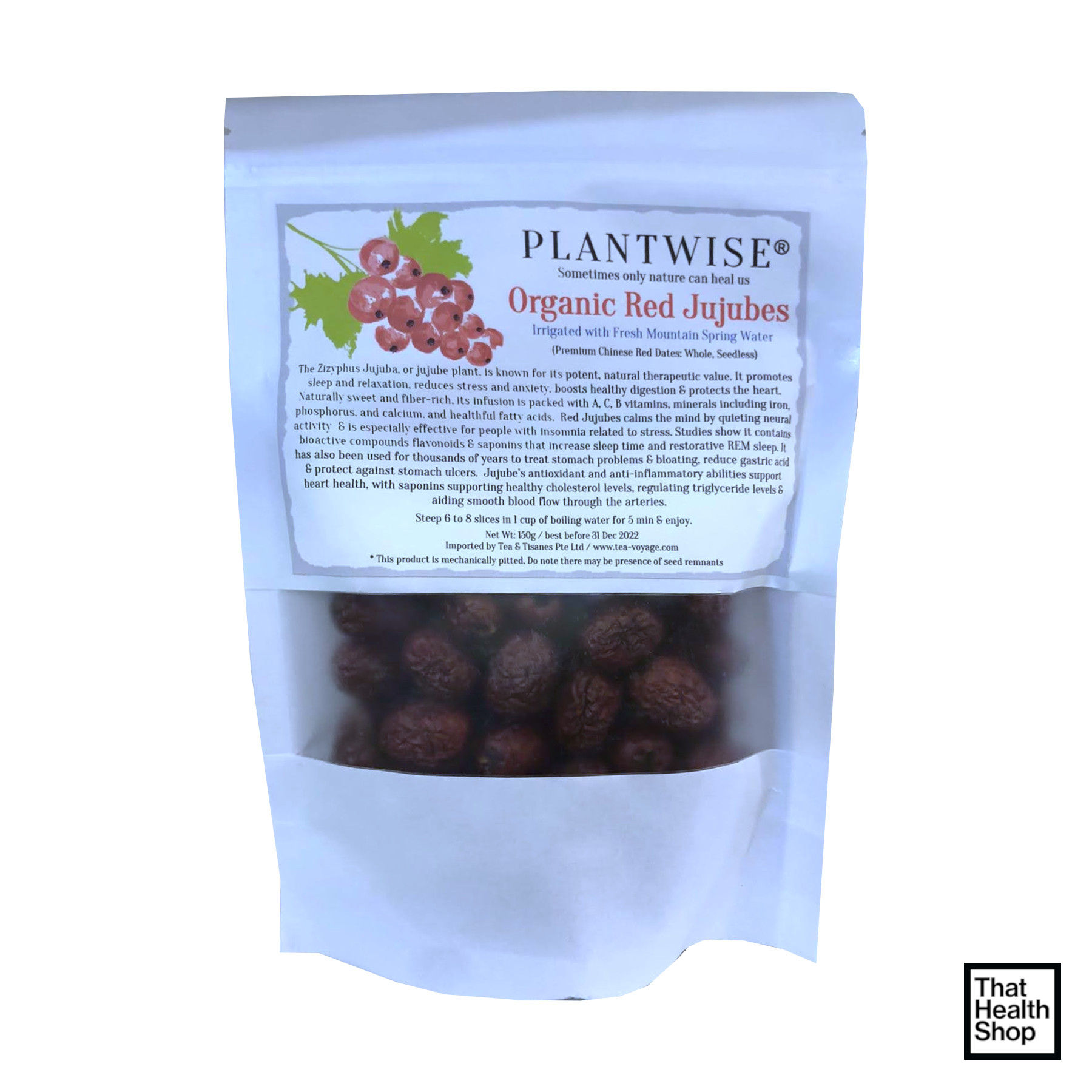 Tea Voyage Plantwise Organic Red Jujubes (150g)