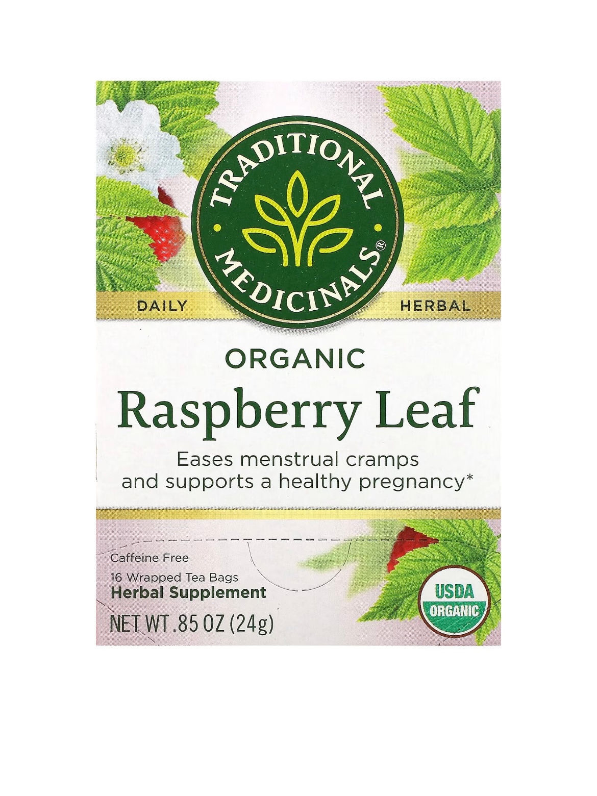 Traditional Medicinals Organic Raspberry Leaf Tea (16 teabags)