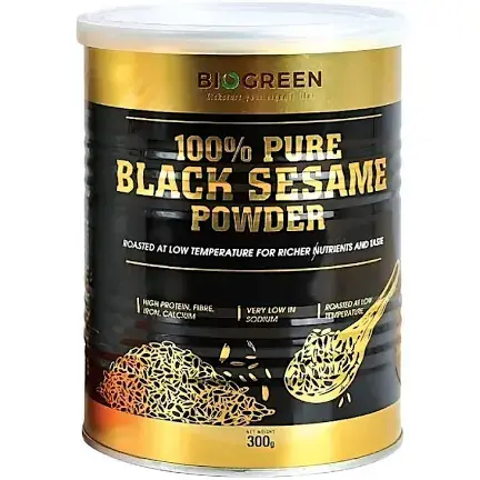 Biogreen 100% Pure Black Sesame Powder, 300 grams