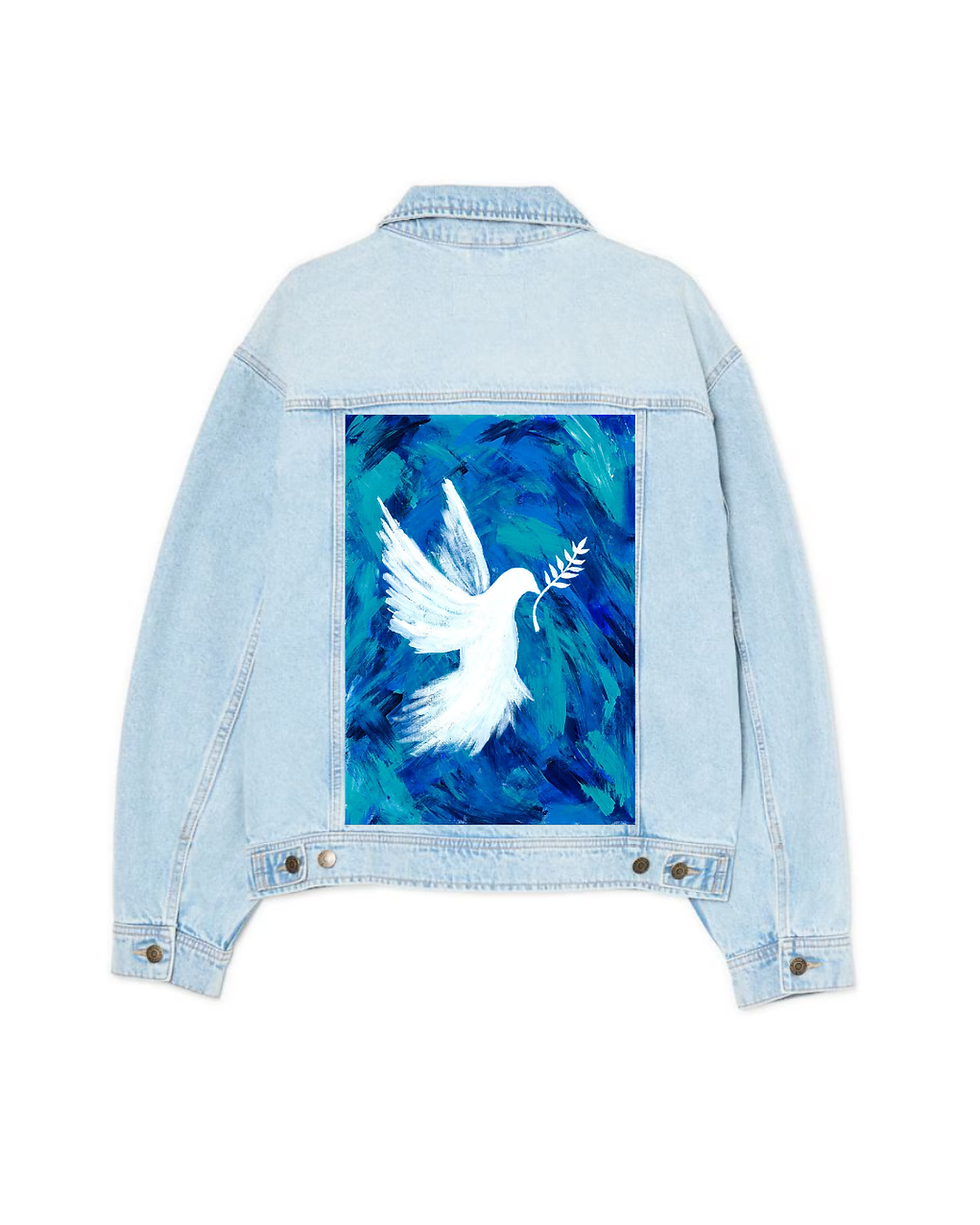 KURTKA JEANSOWA Z OBRAZEM NADZIEJA