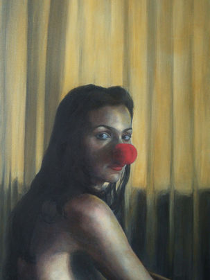 woman with a nose clown