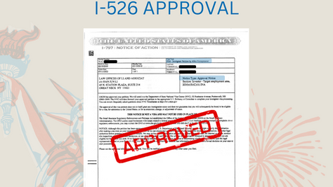 【ARCFE News】 ARCFE INDIAN INVESTOR RECEIVED I-526 APPROVAL