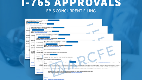 【TIN TỨC】 4 NHÀ ĐẦU TƯ CỦA ARCFE ĐÃ ĐƯỢC USCIS CẤP PHÉP ĐI LÀM