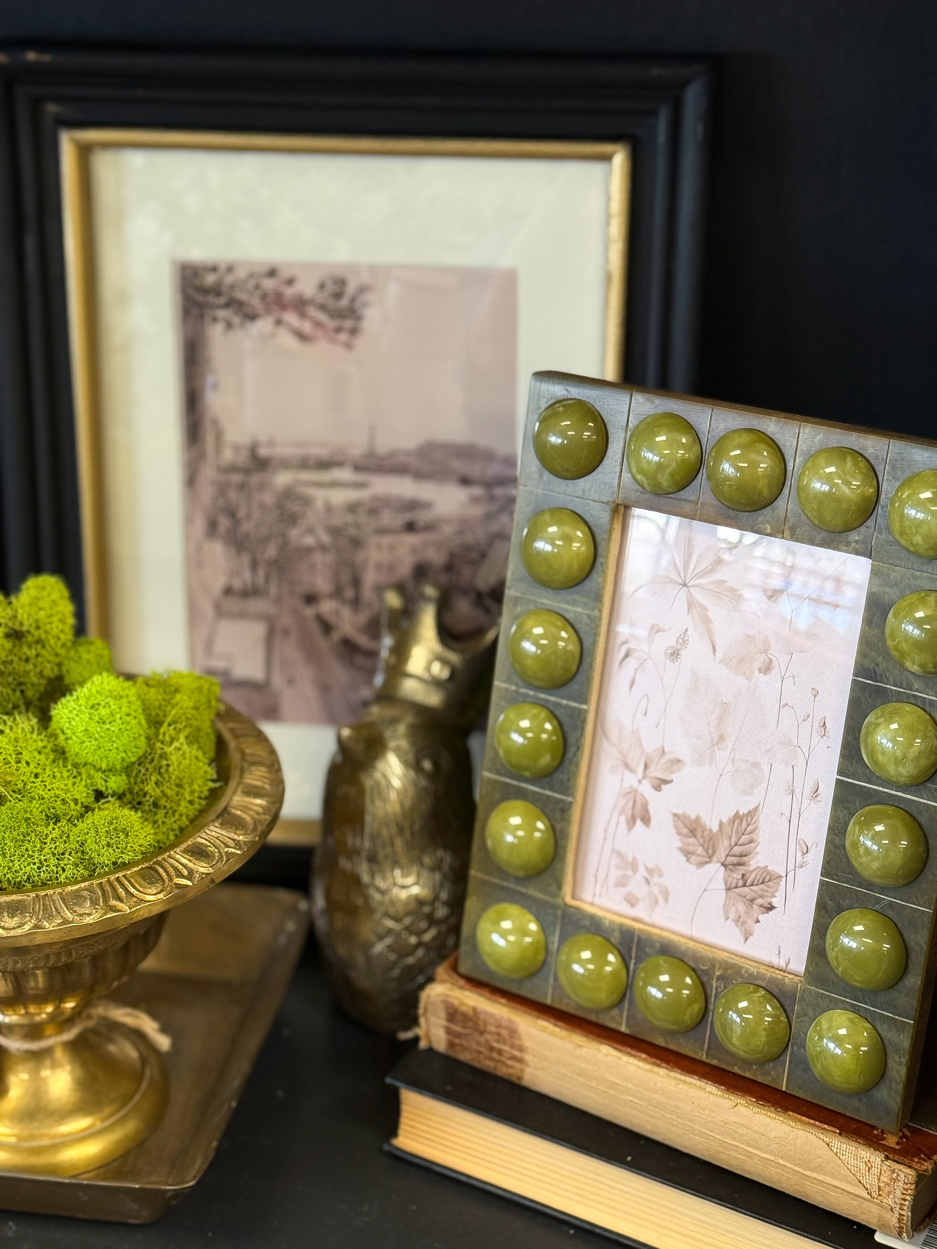 Handmade Marbled Resin Bobbin Photo Frame