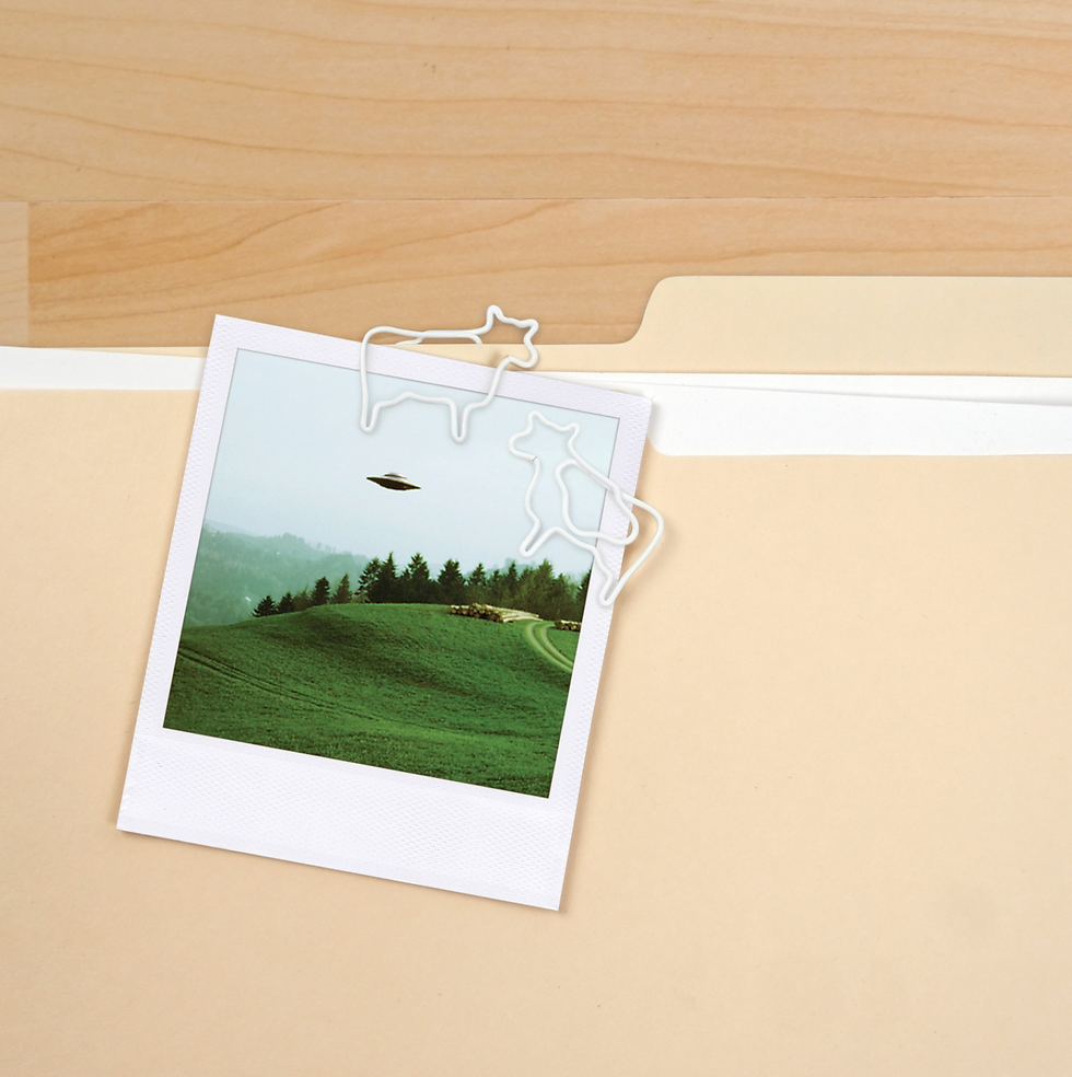 Thumbnail: Filing Saucer - UFO Paperclip Dispenser with Cow Clips