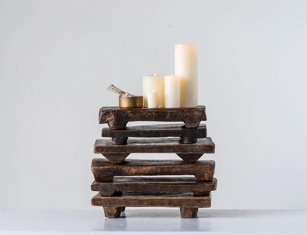 Thumbnail: Decorative Wood Pedestal Stand & Riser