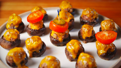 Burger Stuffed Mushrooms