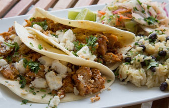 Slow Cooker Korean Tacos with Slaw and Black Beans and Rice