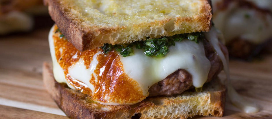 Asado Burgers With Provolone and Chimichurri