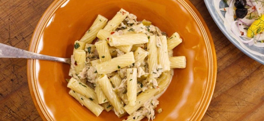 Creamy Sicilian Ziti with Tuna, Capers and Olives