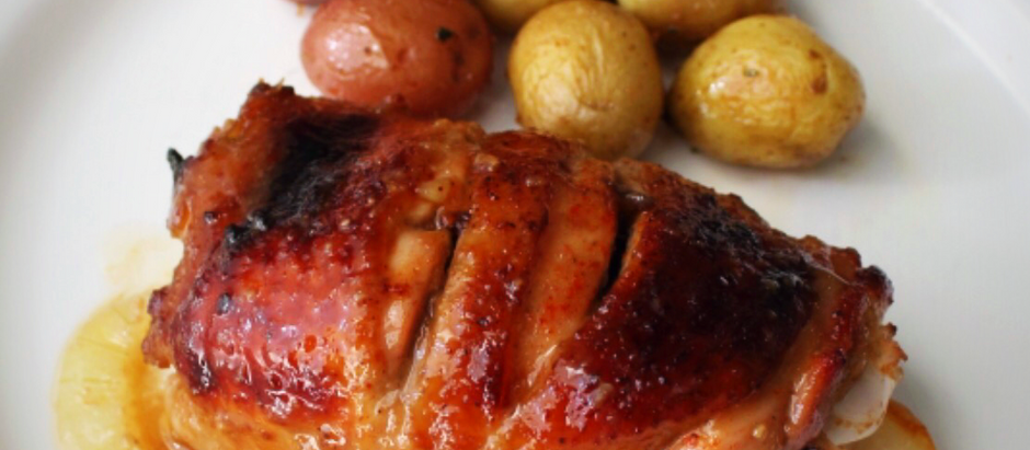 Sweet Hot Mustard Chicken Thighs