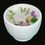 Thumbnail: White bowl candle with flower petals and Black Sand Infused Cloud Dish.