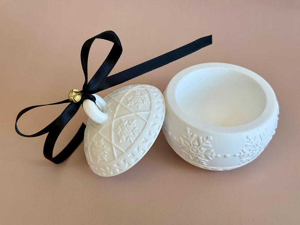 White trinket dish with lid and black ribbon Sandstone Heart Trinket Dish.