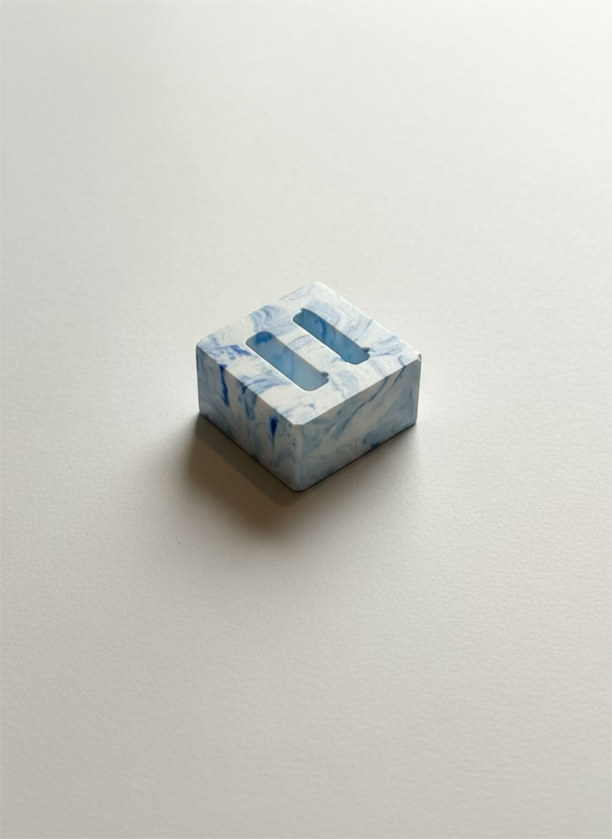 Blue Marble Double Ring Holder