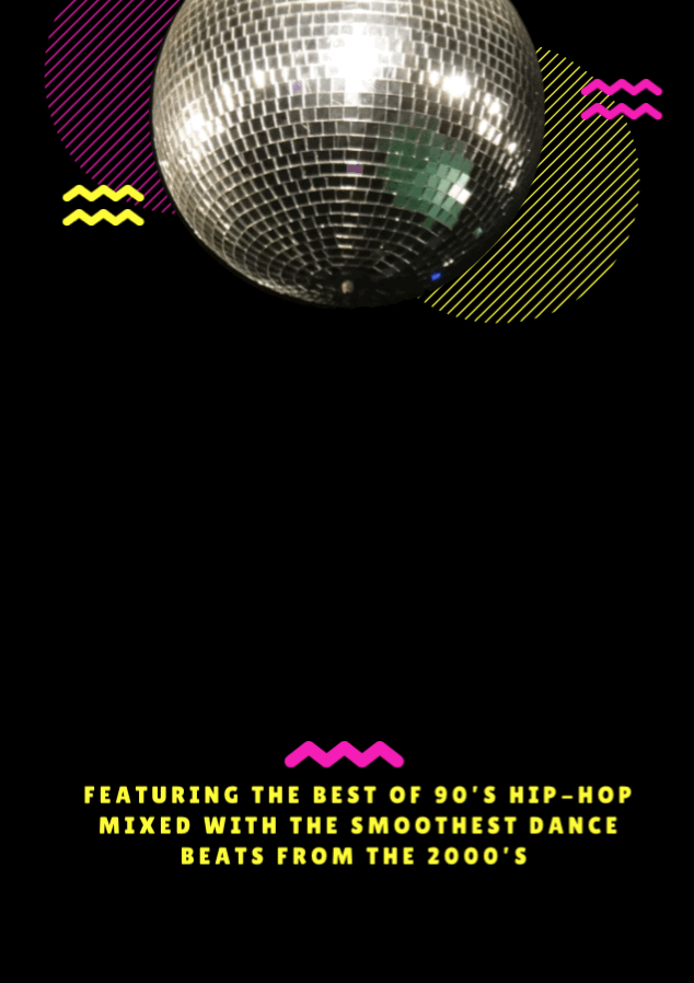 Neon Pink Yellow Random Shapes Disco Ball Funky Block Party Poster 2.gif