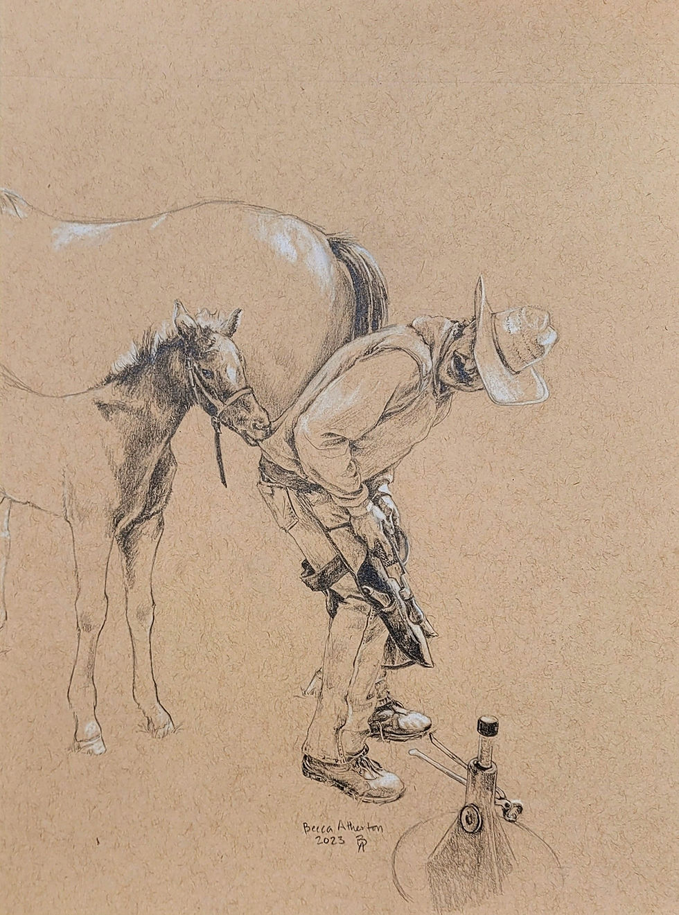 Thumbnail: "Project Supervisor" Tooled Leather Painting