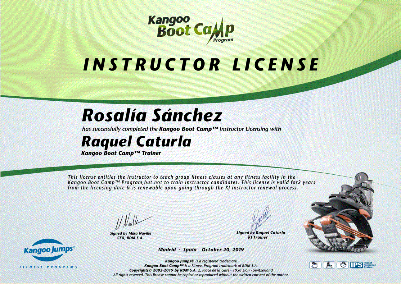 KJ Boot Camp Instructor license updated 