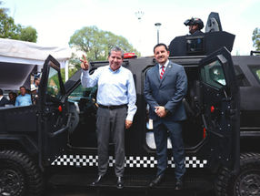 Entrega Gobernador David Monreal equipamiento para fortalecimiento de la Policía Municipal de Fresnillo