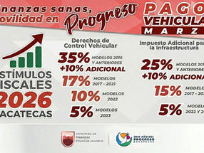 Invita Gobierno de Zacatecas a aprovechar estímulos fiscales vigentes en marzo para control vehicular y contribuciones