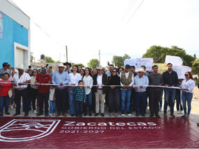 Entrega Gobernador David Monreal calles pavimentadas en Chaparrosa, Villa de Cos