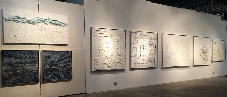 Installation view large scale encaustics fine art, Douglas Stratton Photography Studio, Atlanta, GA, Kim Painter Chesney