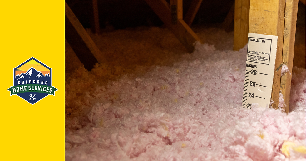 Attic insulation at full depth of 21+ inches from Colorado Home Services to qualify for CO HEAR rebates.