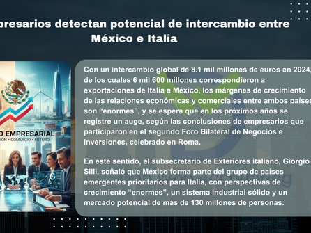 Empresarios detectan potencial de intercambio entre México e Italia