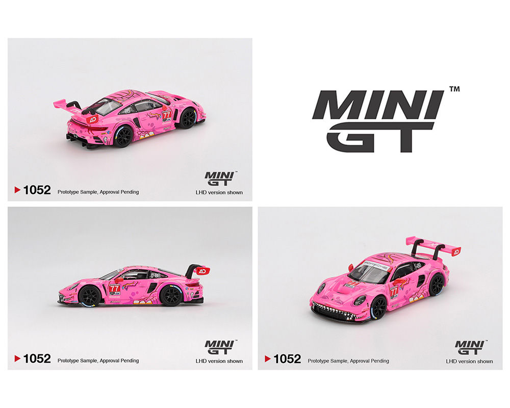 Mini GT 1:64 Porsche 911 GT3 R #77 AO Racing 2024 IMSA ROAD AMERICA