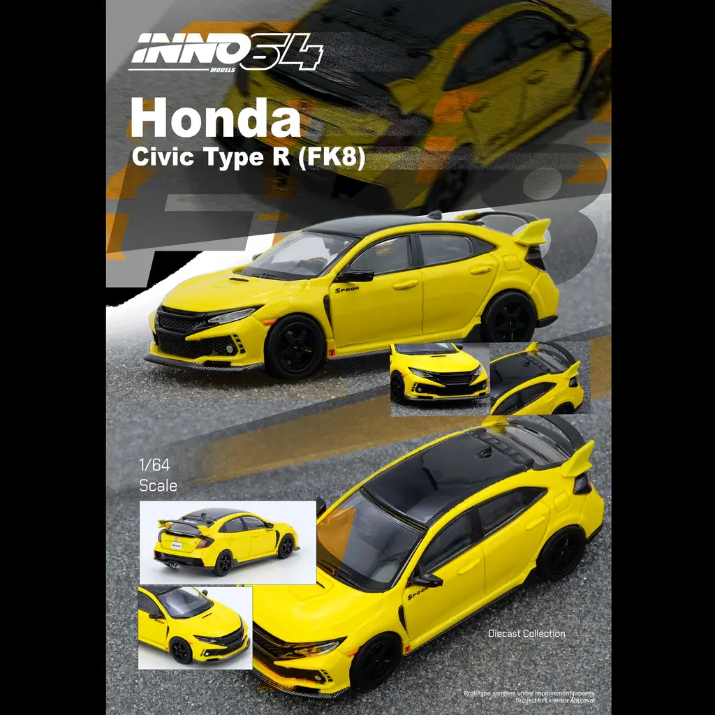 INNO64 1/64 HONDA CIVIC TYPE-R (FK8) Yellow