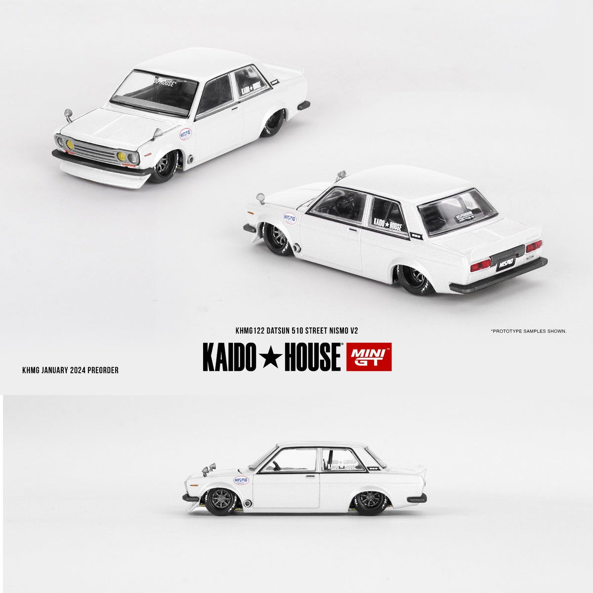 Kaido House x Mini GT 1:64 Datsun 510 Street Nismo V2- White #122